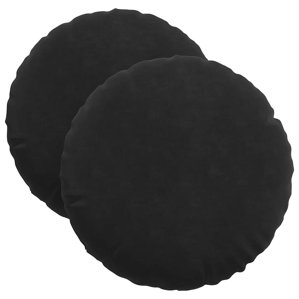 Ülőpárnák 2 pcs Fekete Ø 40 x 13 cm Bársony