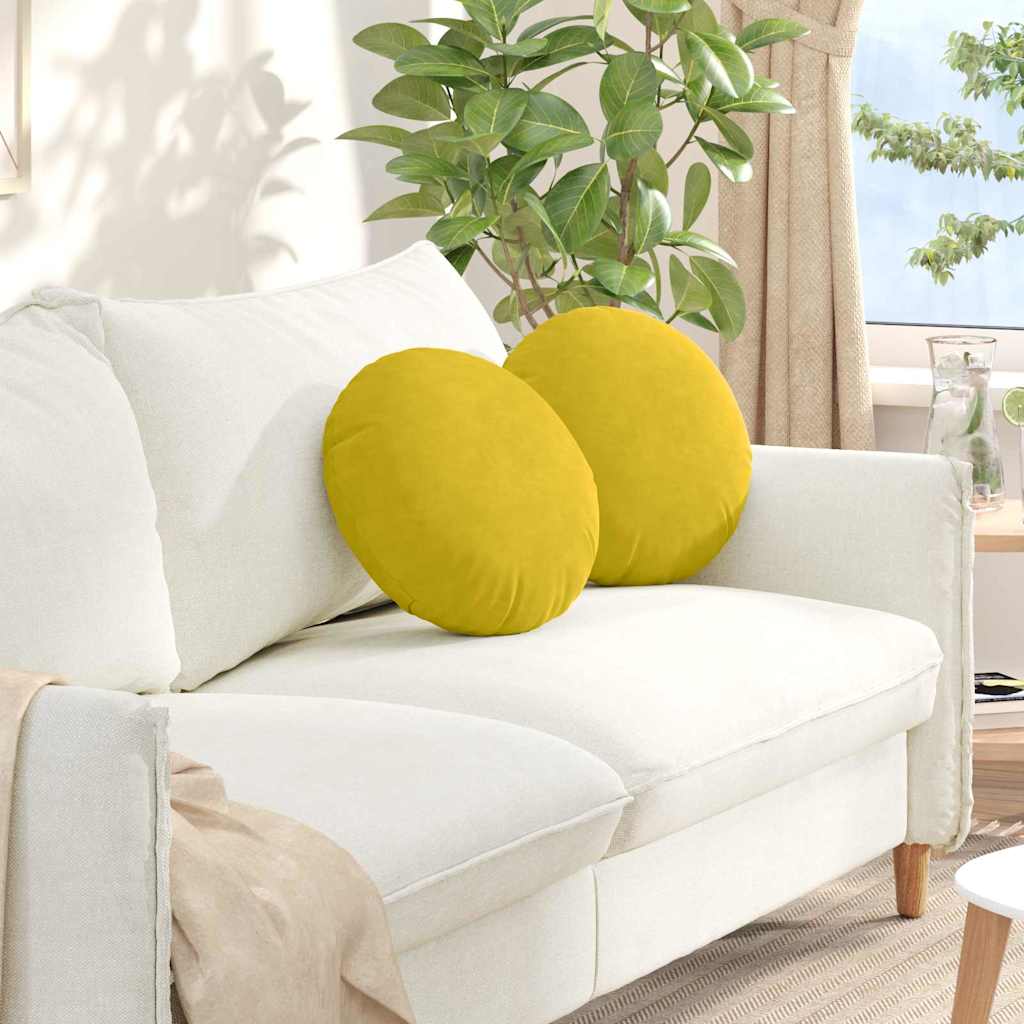 Ülőpárnák 2 pcs Sárga Ø 40 x 13 cm Bársony