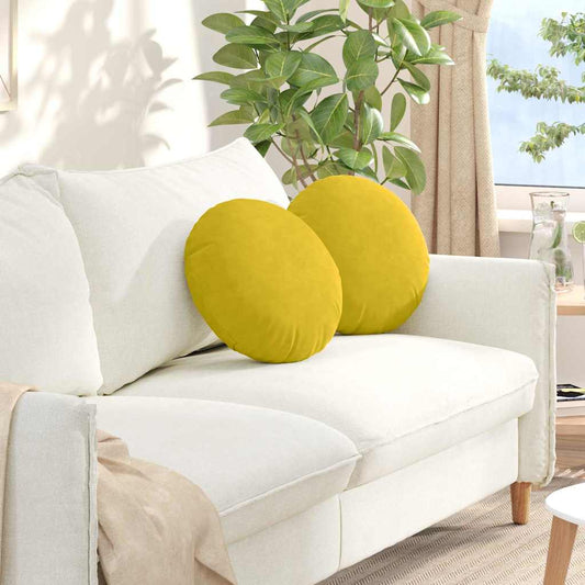 Ülőpárnák 2 pcs Sárga Ø 40 x 13 cm Bársony