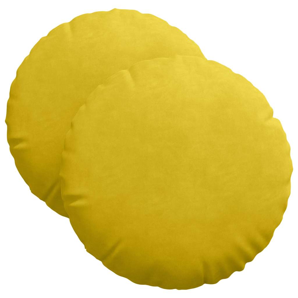 Ülőpárnák 2 pcs Sárga Ø 40 x 13 cm Bársony