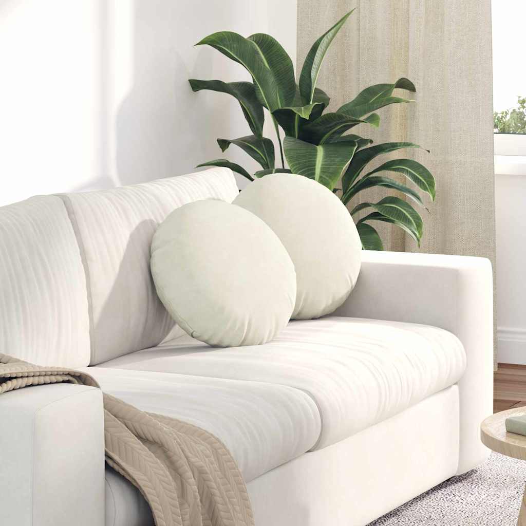 Ülőpárnák 2 pcs Krém Ø 40 x 13 cm Bársony