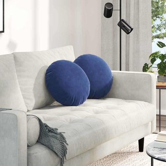 Ülőpárnák 2 pcs Rendőrségi kék Ø 40 x 13 cm Bársony