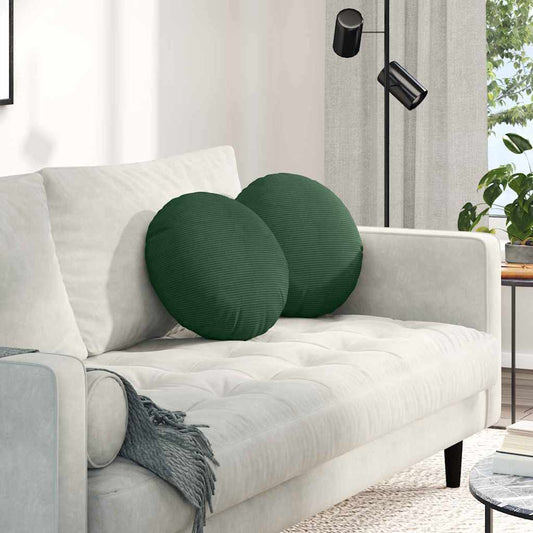 Ülőpárnák 2 db Bársonyos szövet Sötétzöld Ø 40 cm