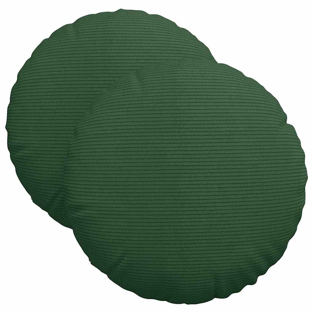 Ülőpárnák 2 pcs Sötétzöld Ø 40 cm Bársonyos szövet