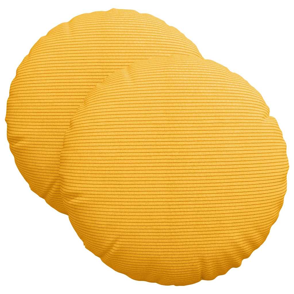 Ülőpárnák 2 pcs Világos sárga Ø 40 cm Bársonyos szövet