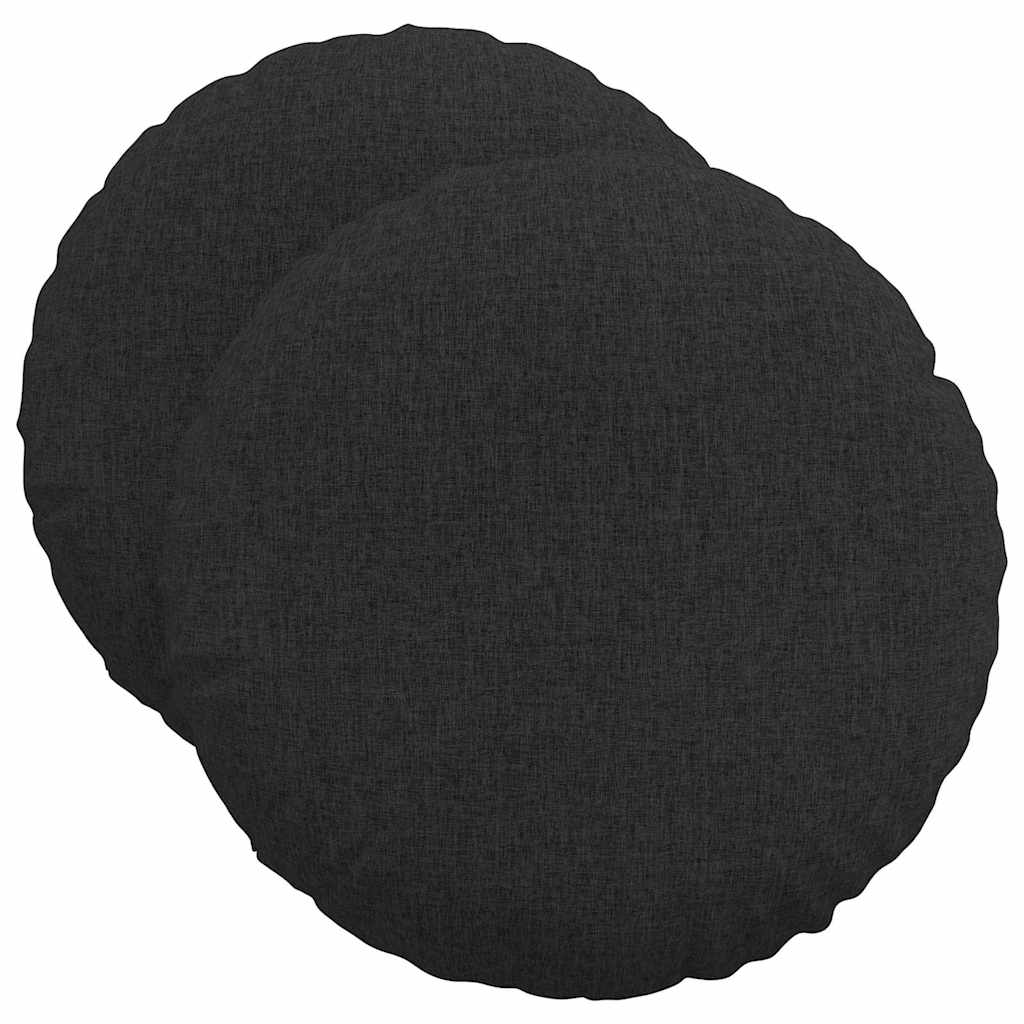 Ülőpárnák 2 pcs Fekete Ø50 x 19 cm szövet