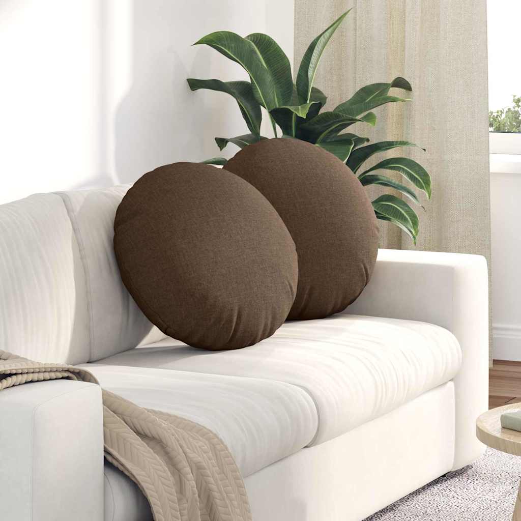 Ülőpárnák 2 pcs Barna Ø50 x 19 cm szövet