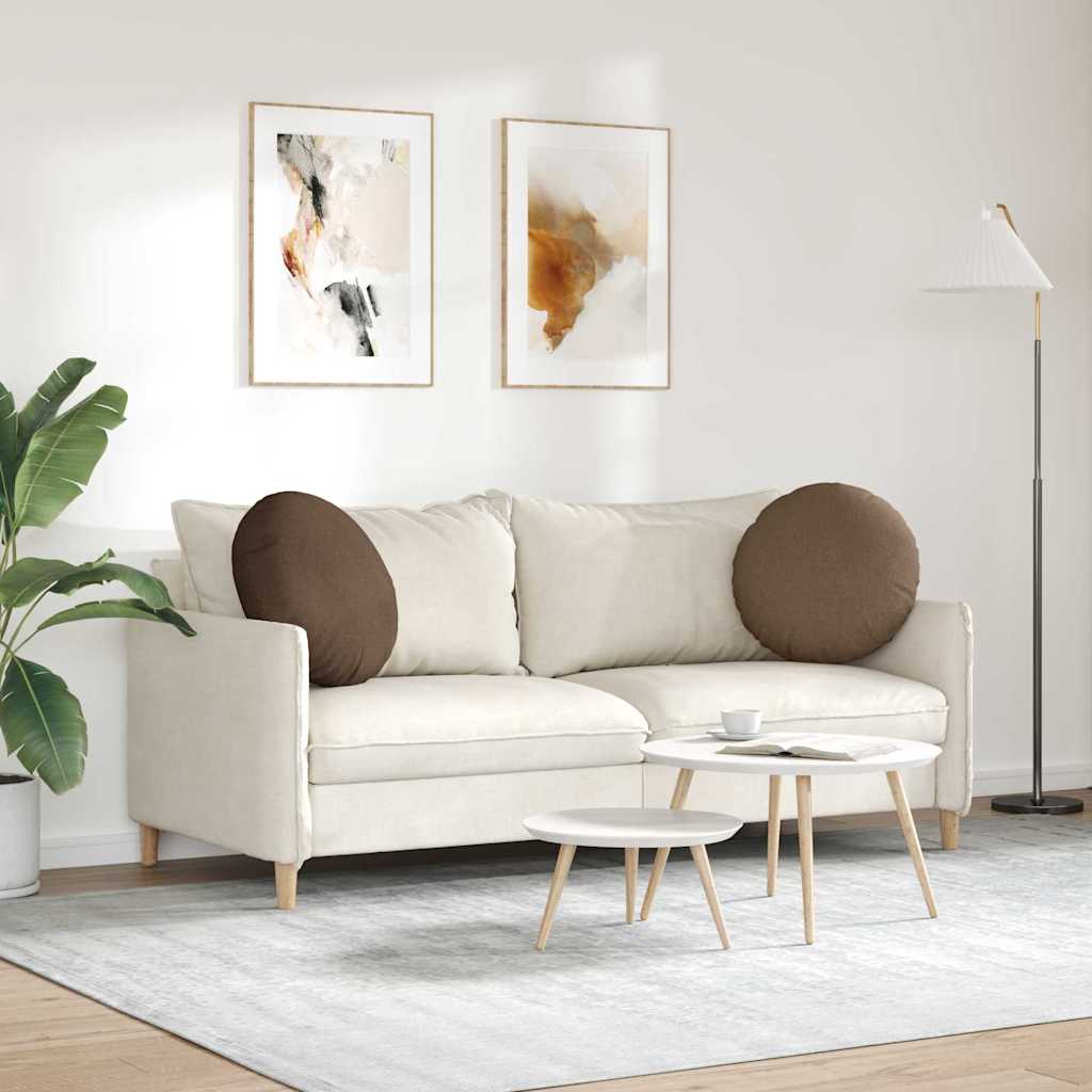 Ülőpárnák 2 pcs Barna Ø50 x 19 cm szövet