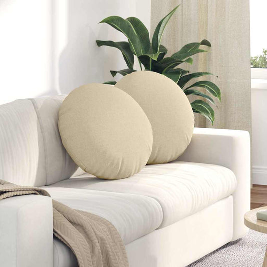 Ülőpárnák 2 pcs Krém Ø50 x 19 cm szövet