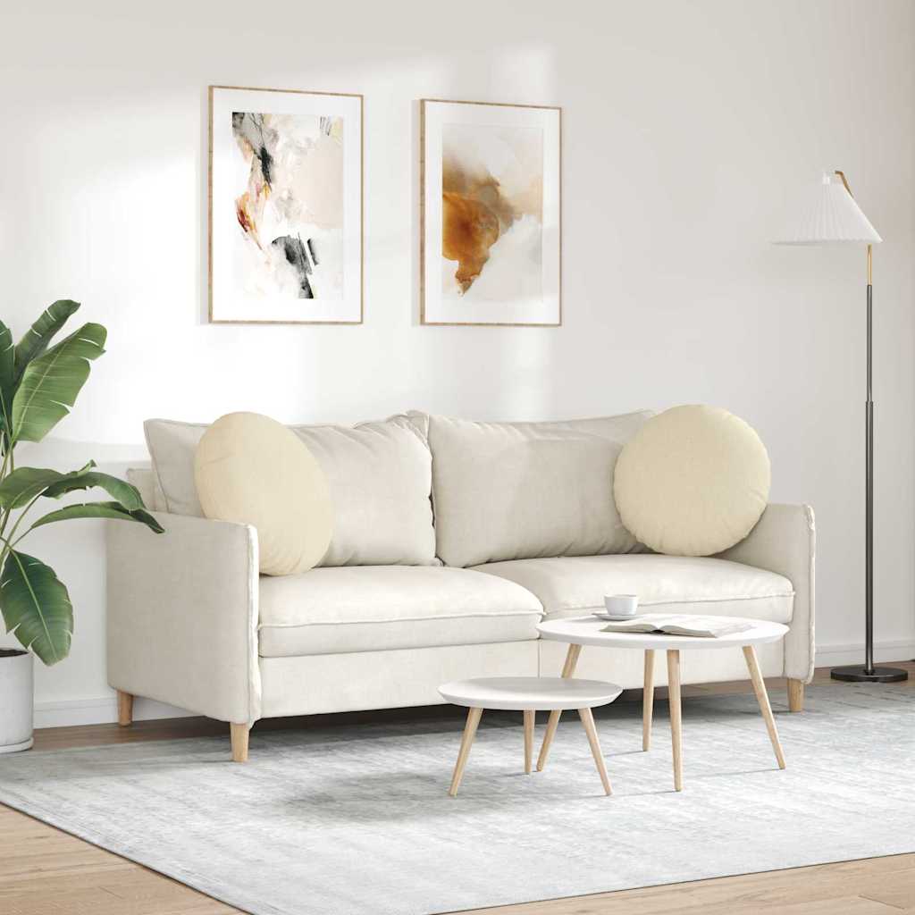 Ülőpárnák 2 pcs Krém Ø50 x 19 cm szövet