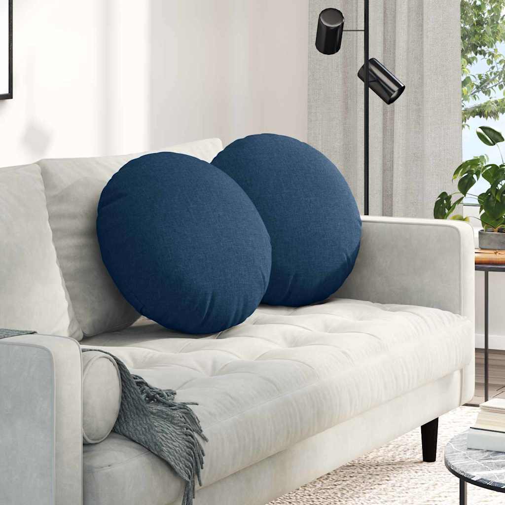 Ülőpárnák 2 pcs Kék Ø50 x 19 cm szövet