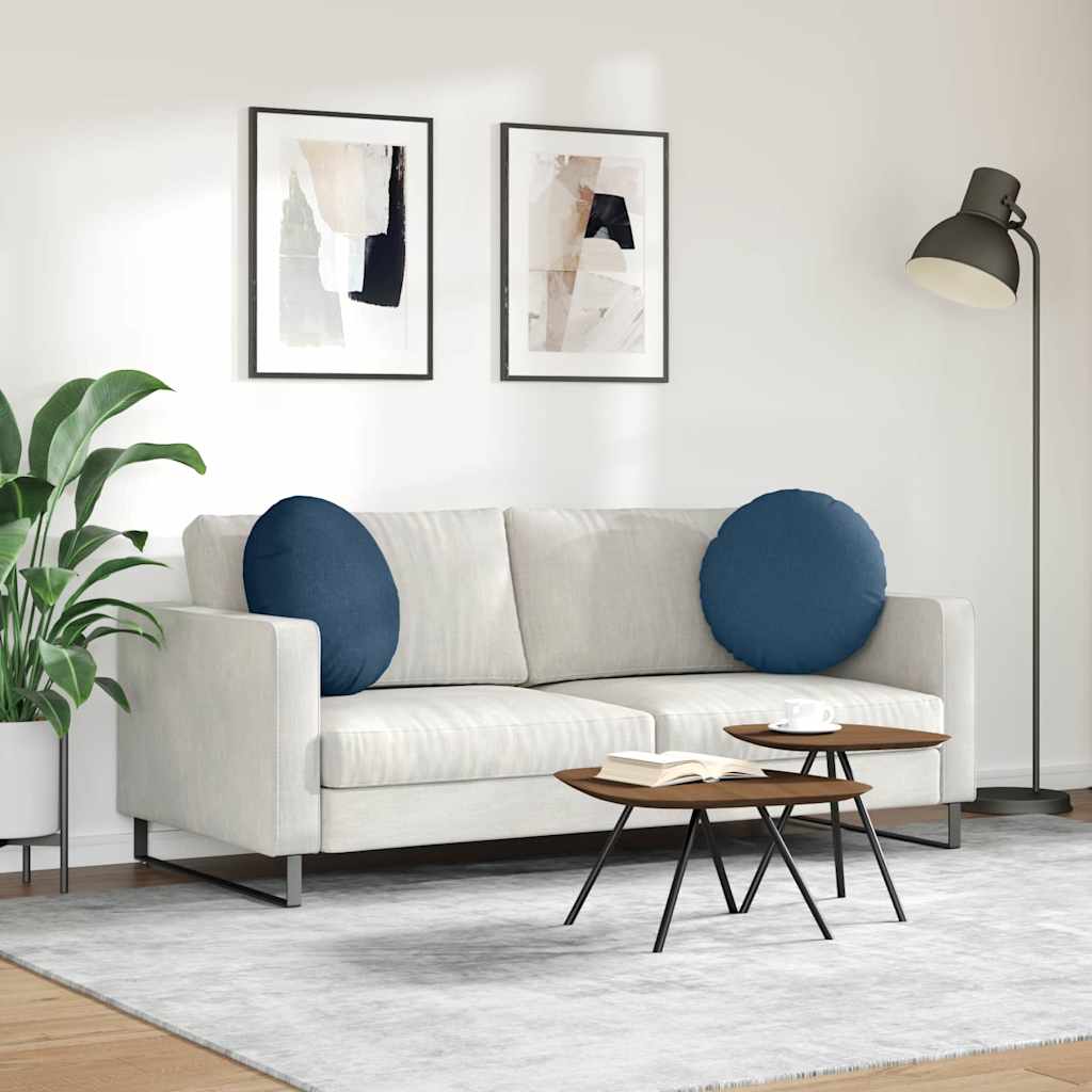 Ülőpárnák 2 pcs Kék Ø50 x 19 cm szövet