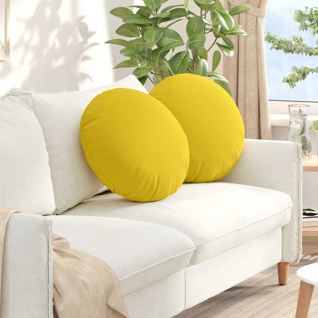 Ülőpárnák 2 pcs Világos sárga Ø50 x 19 cm szövet