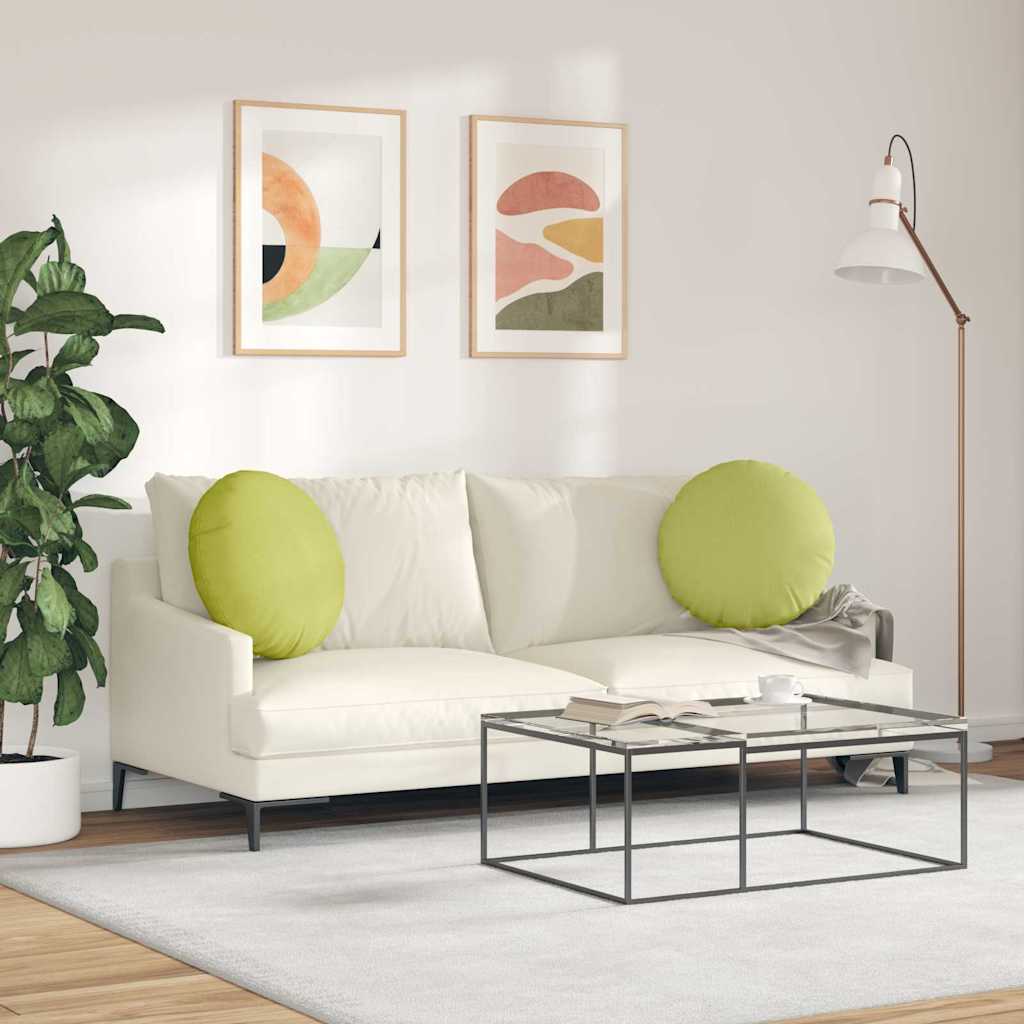 Ülőpárnák 2 pcs Világos zöld Ø50 x 19 cm szövet