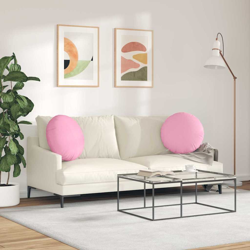 Ülőpárnák 2 pcs Rózsaszín Ø50 x 19 cm szövet