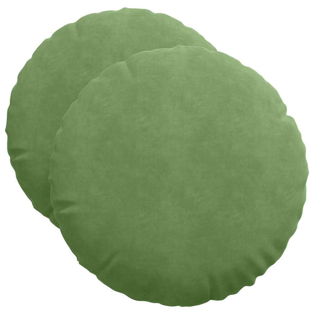 Ülőpárnák 2 pcs Világos zöld Ø50 x 19 cm Bársony