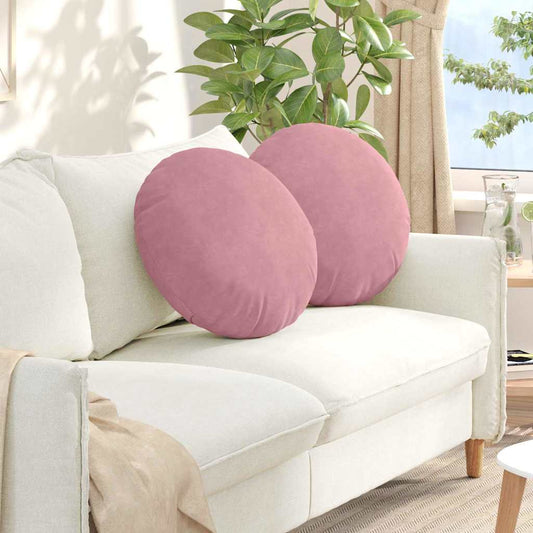 Ülőpárnák 2 pcs Rózsaszín Ø50 x 19 cm Bársony