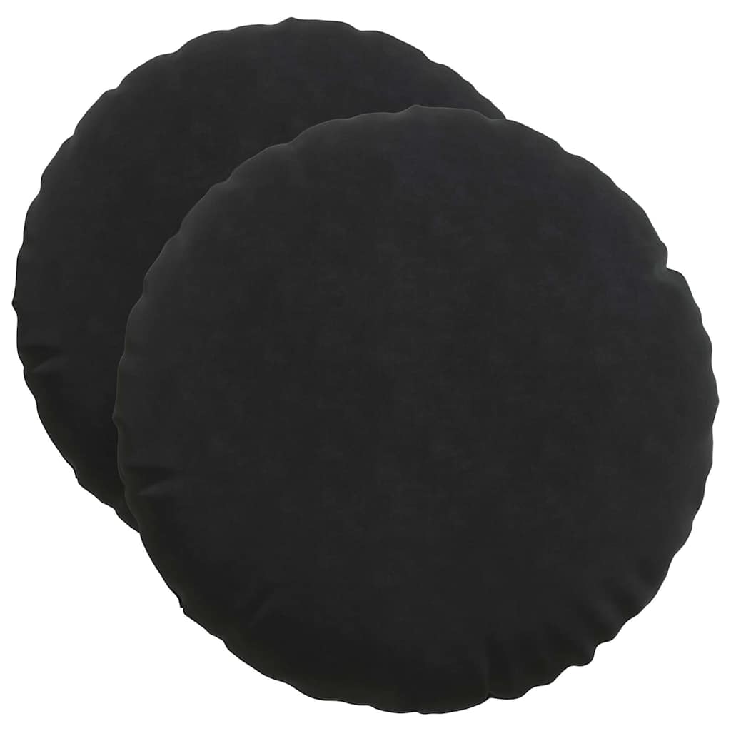 Ülőpárnák 2 pcs Fekete Ø50 x 19 cm Bársony