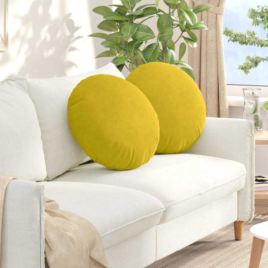 Ülőpárnák 2 db Bársony Sárga Ø50 x 19 cm