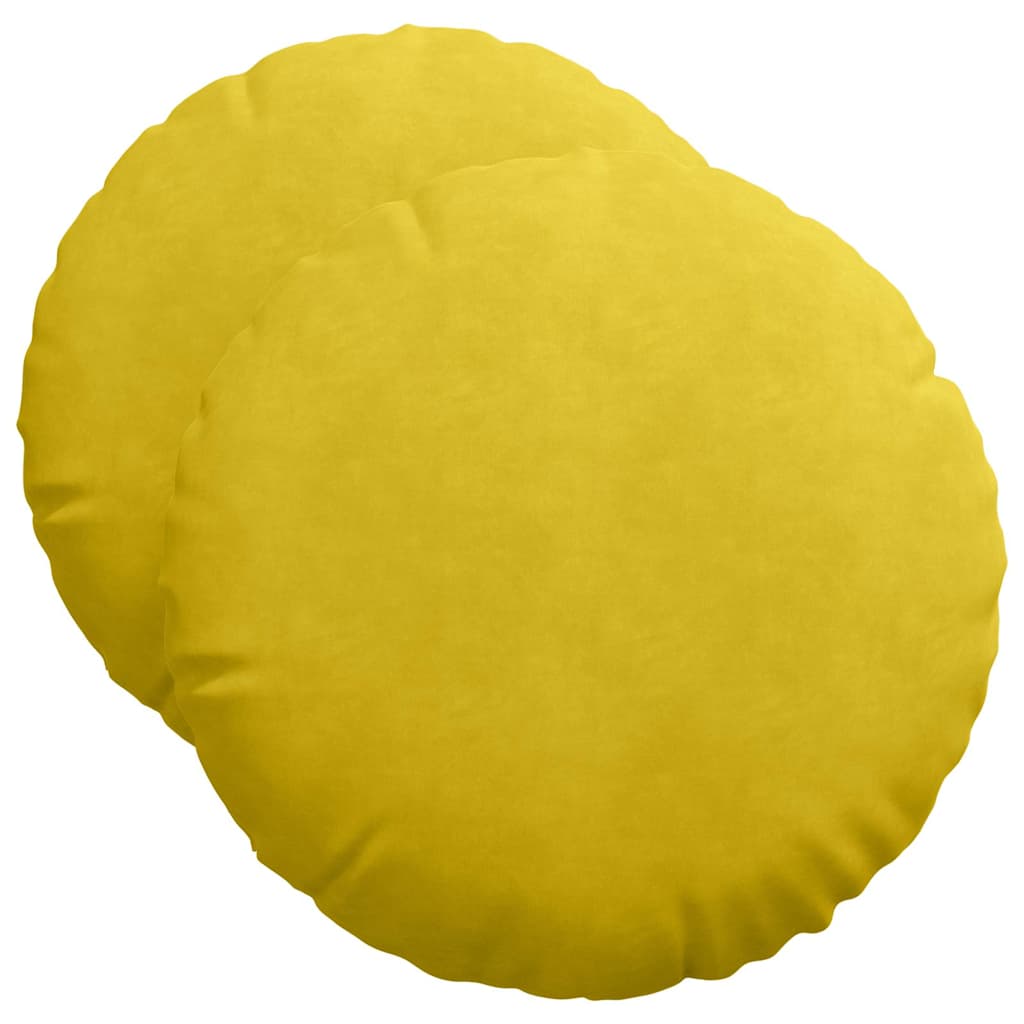 Ülőpárnák 2 pcs Sárga Ø50 x 19 cm Bársony