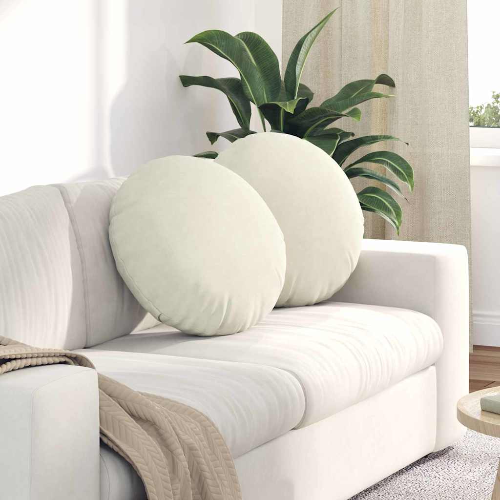 Ülőpárnák 2 pcs Krém Ø50 x 19 cm Bársony