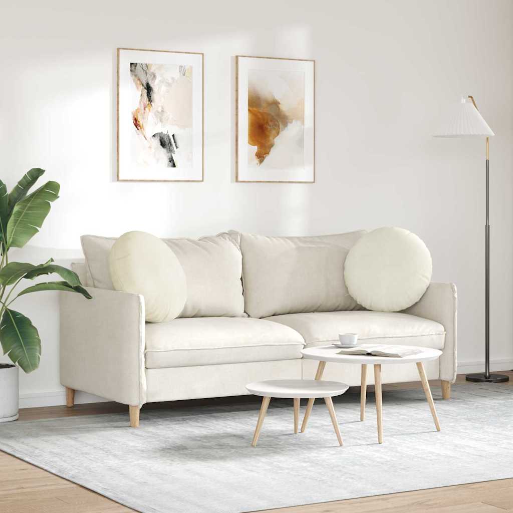 Ülőpárnák 2 pcs Krém Ø50 x 19 cm Bársony