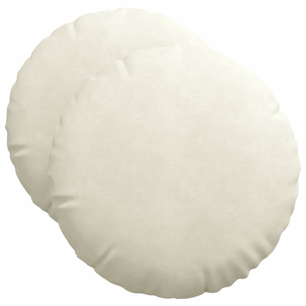 Ülőpárnák 2 pcs Krém Ø50 x 19 cm Bársony