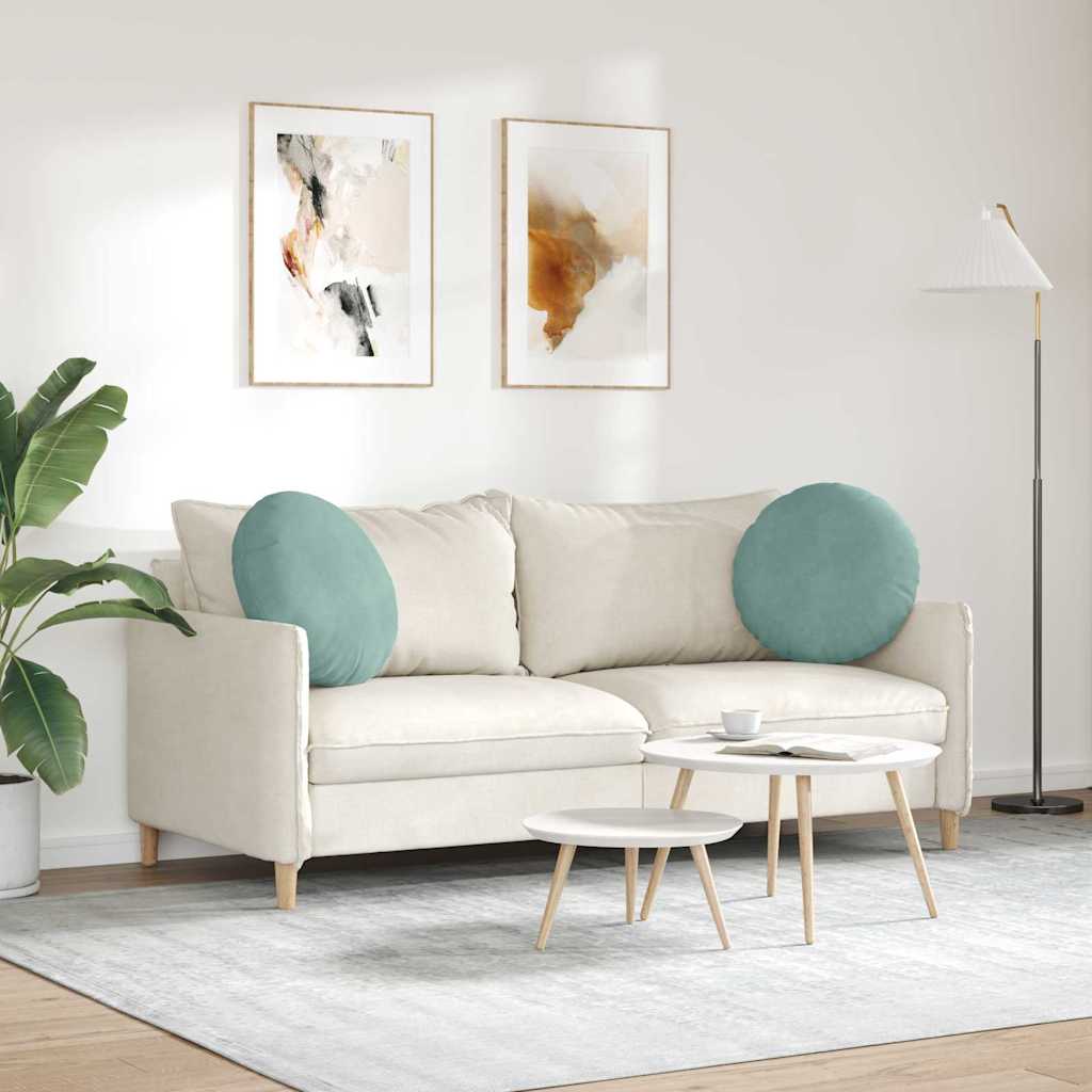 Ülőpárnák 2 pcs Tengeri Zöld Ø50 x 19 cm Bársony