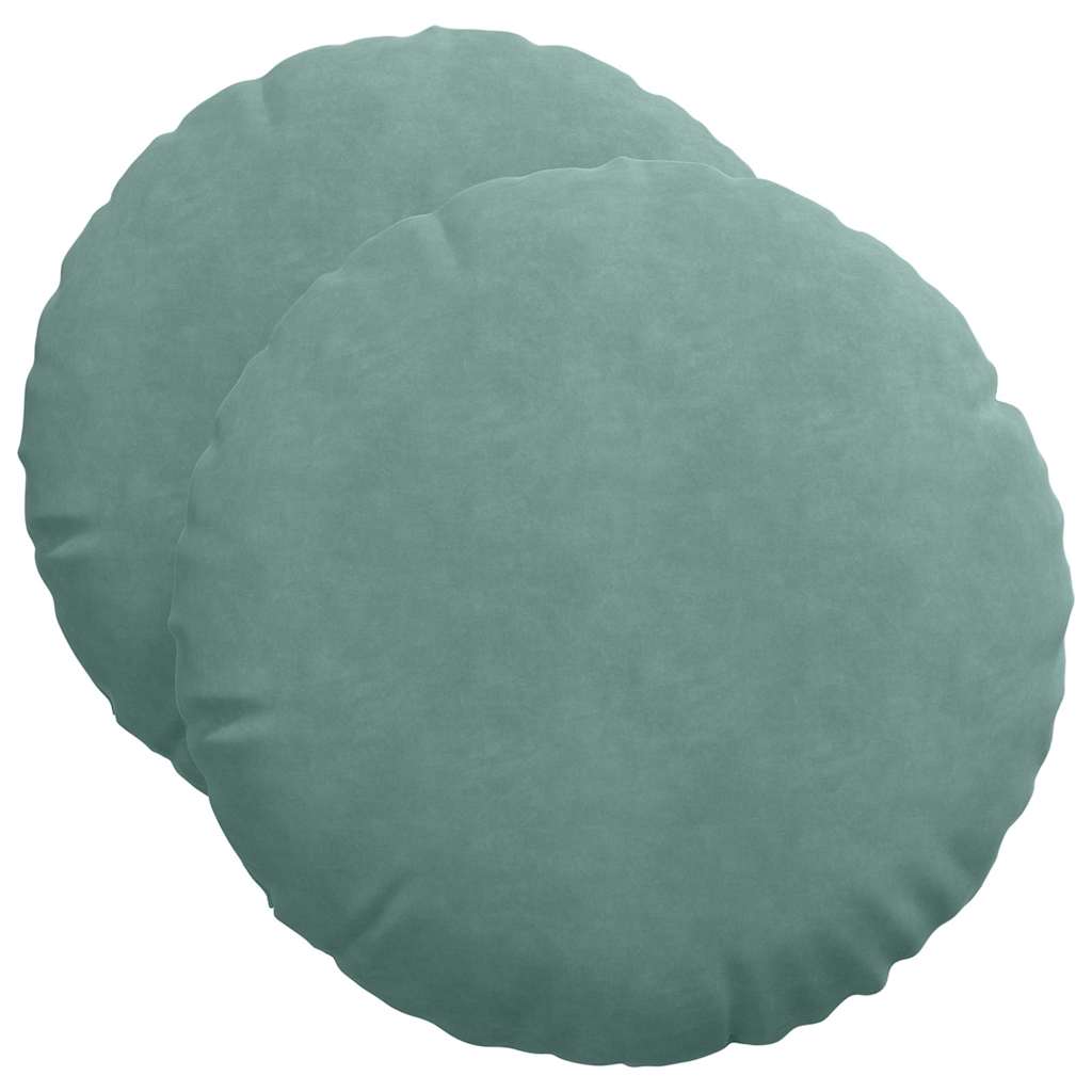 Ülőpárnák 2 pcs Tengeri Zöld Ø50 x 19 cm Bársony