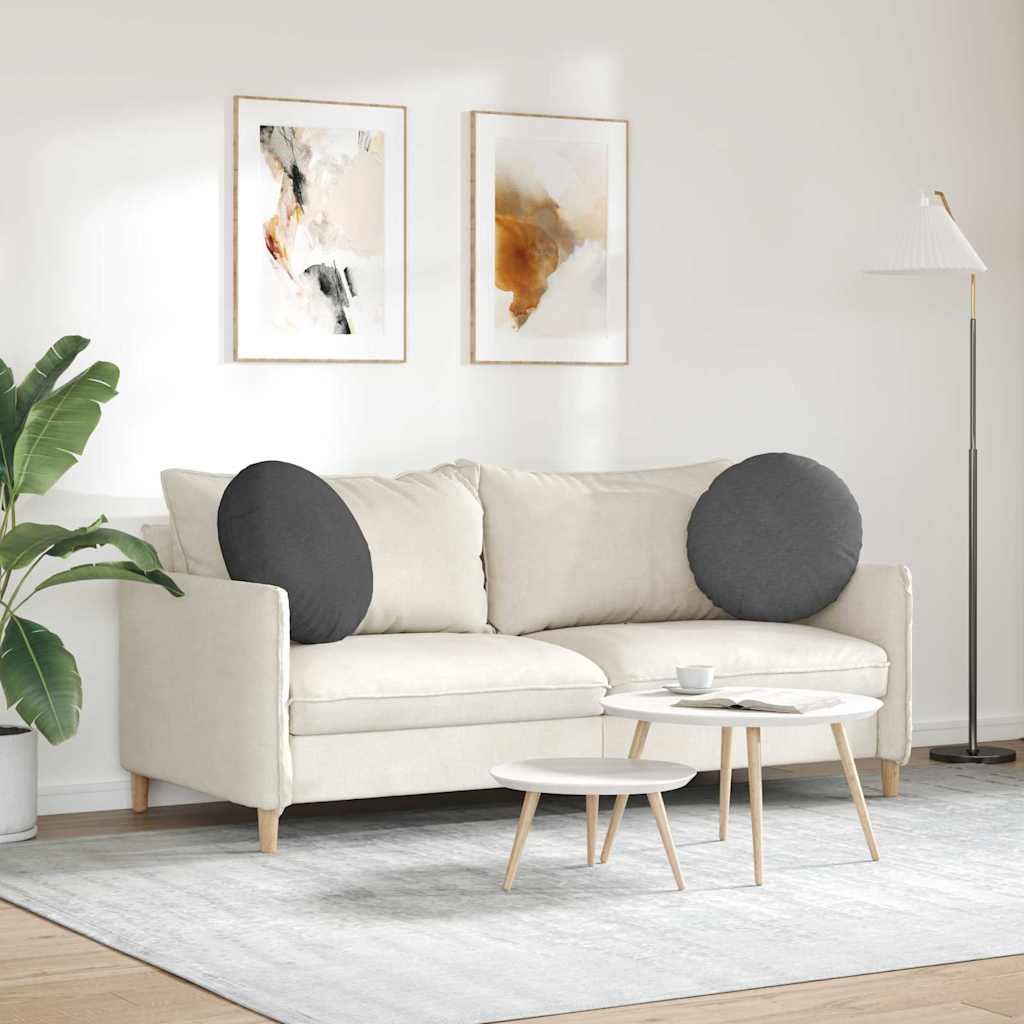 Ülőpárnák 2 pcs Sötétszürke Ø50 x 19 cm Bársonyos szövet