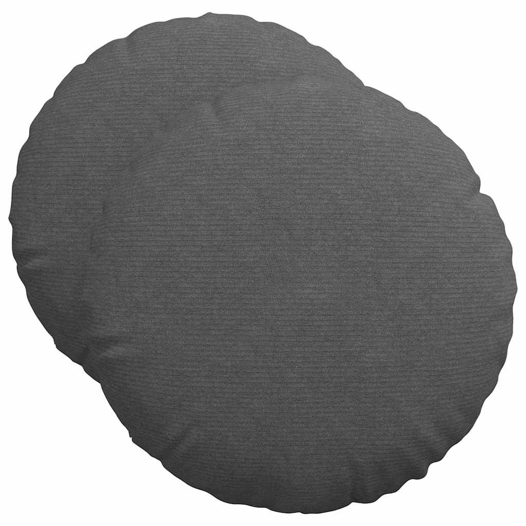 Ülőpárnák 2 pcs Sötétszürke Ø50 x 19 cm Bársonyos szövet