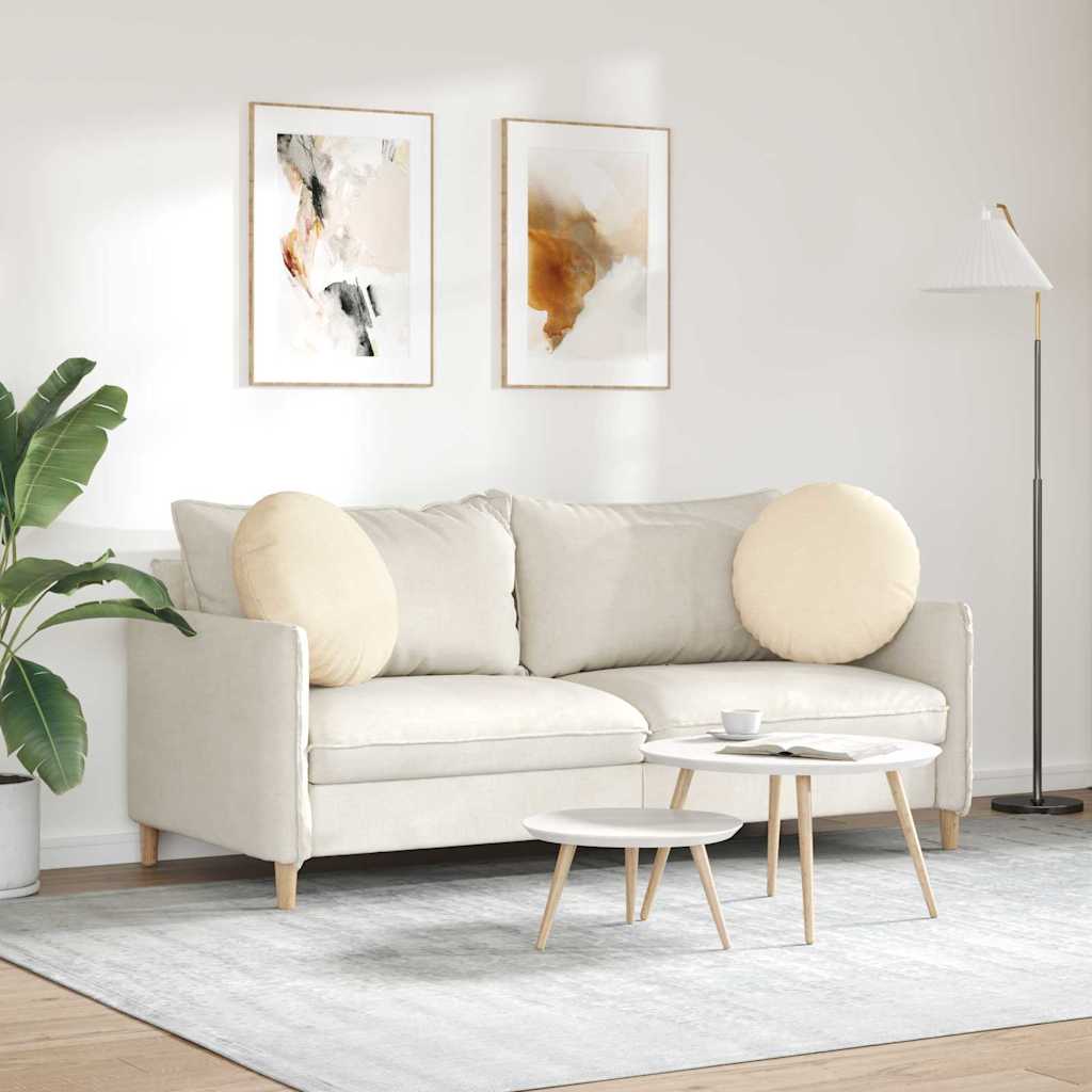 Ülőpárnák 2 pcs Krém Ø50 x 19 cm Bársonyos szövet