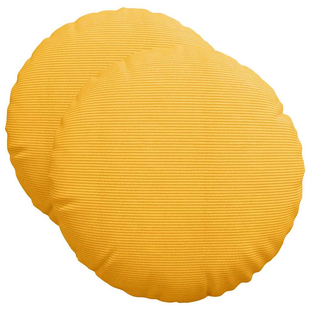 Ülőpárnák 2 pcs Világos sárga Ø50 x 19 cm Bársonyos szövet