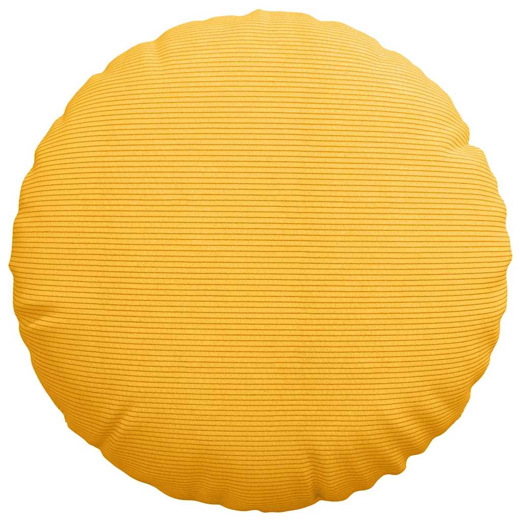 Ülőpárnák 2 pcs Világos sárga Ø50 x 19 cm Bársonyos szövet