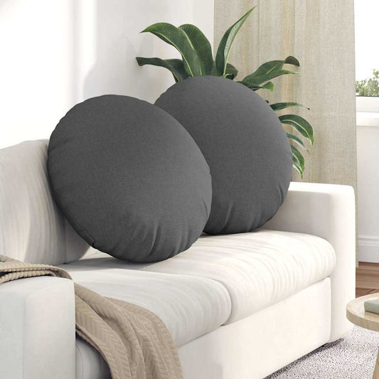 Ülőpárnák 2 pcs Sötétszürke Ø60 x 21 cm szövet