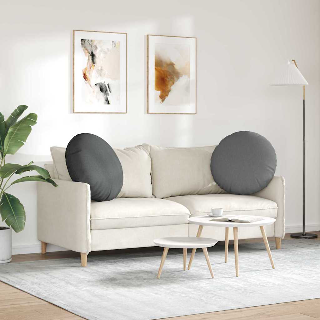 Ülőpárnák 2 pcs Sötétszürke Ø60 x 21 cm szövet