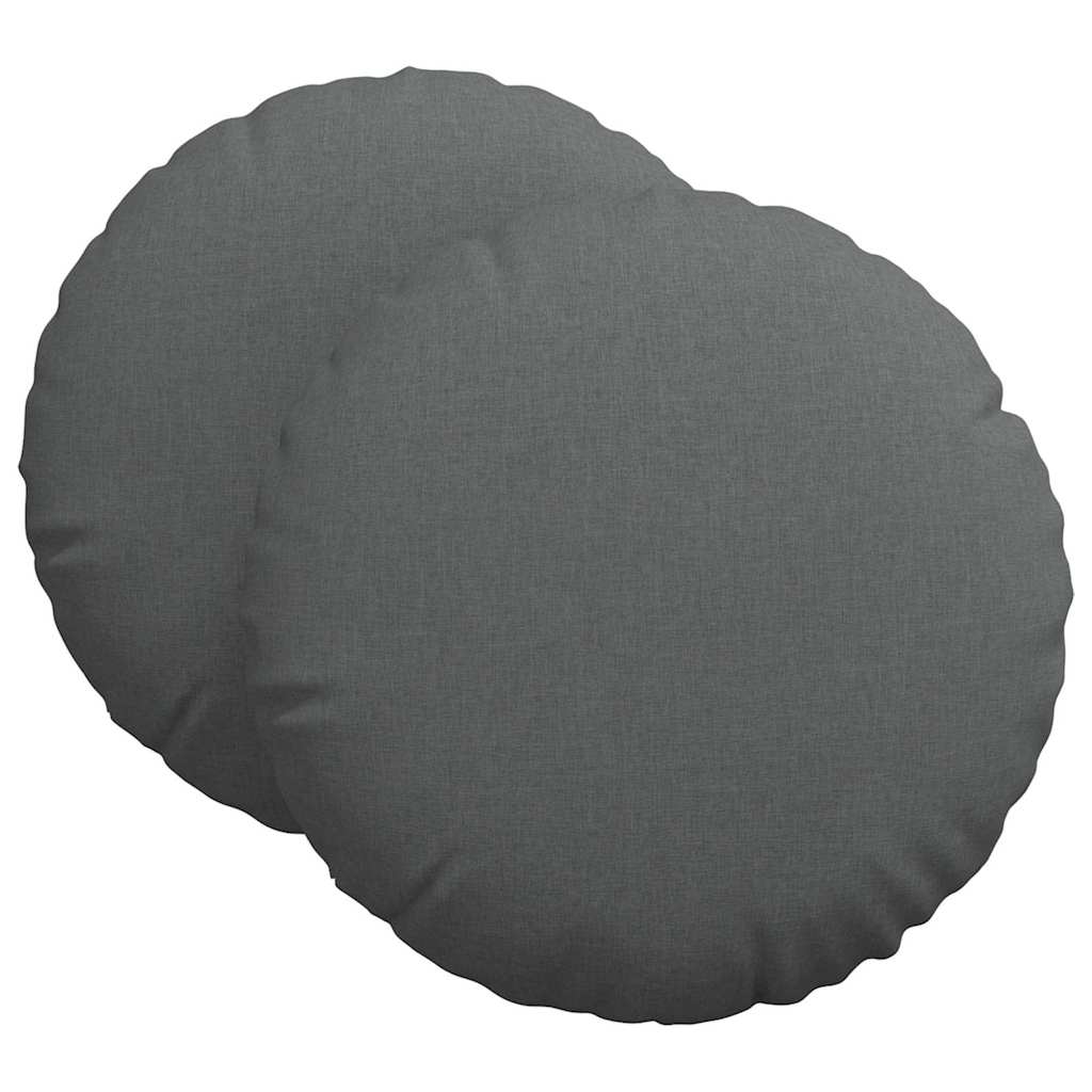Ülőpárnák 2 pcs Sötétszürke Ø60 x 21 cm szövet
