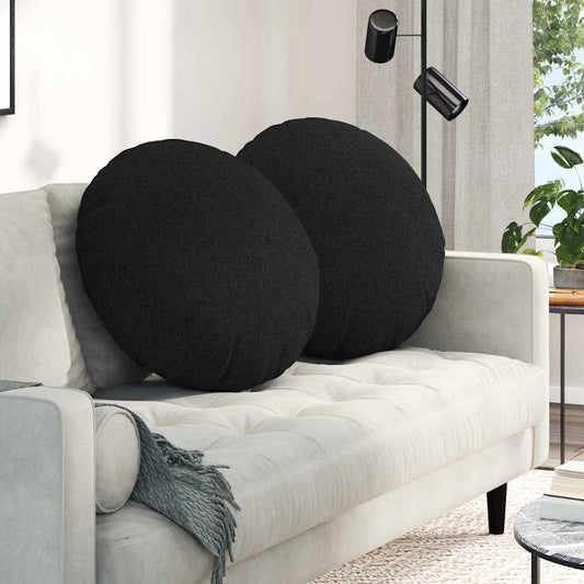 Ülőpárnák 2 pcs Fekete Ø60 x 21 cm szövet