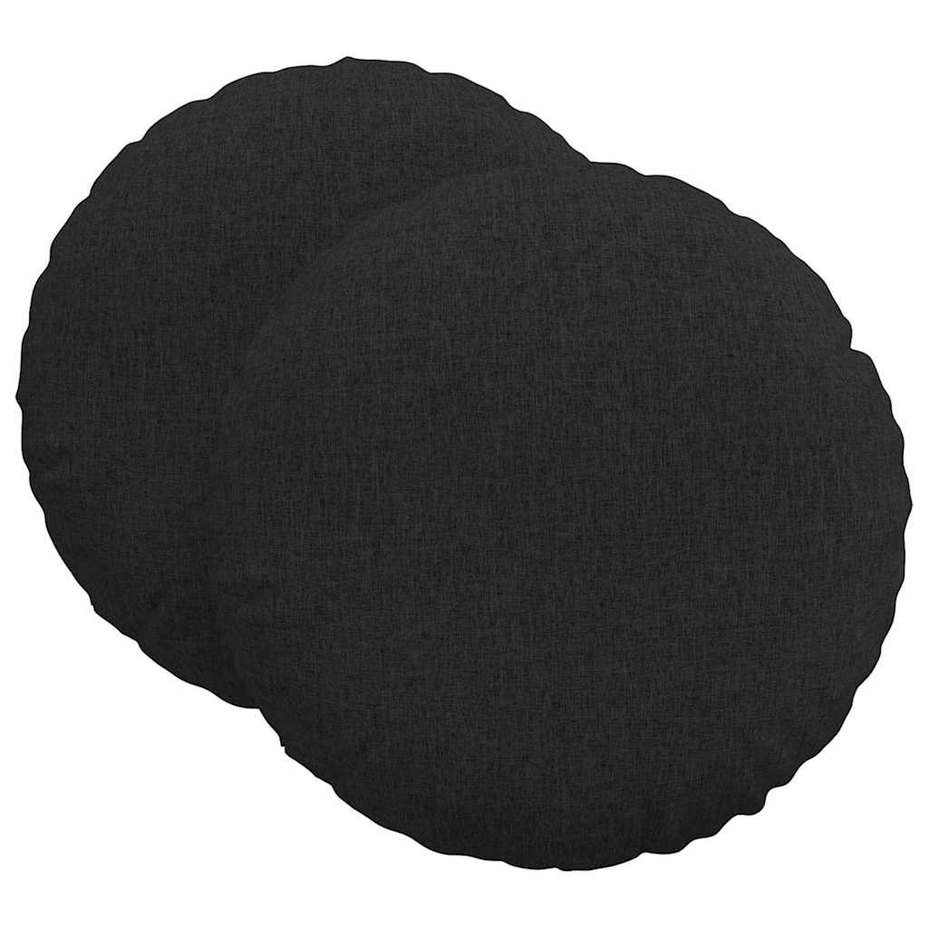 Ülőpárnák 2 pcs Fekete Ø60 x 21 cm szövet