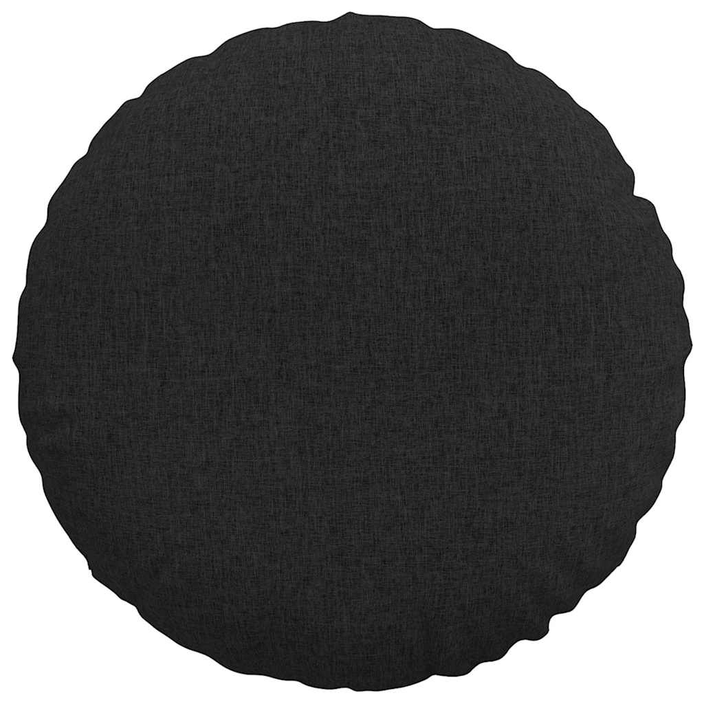 Ülőpárnák 2 pcs Fekete Ø60 x 21 cm szövet