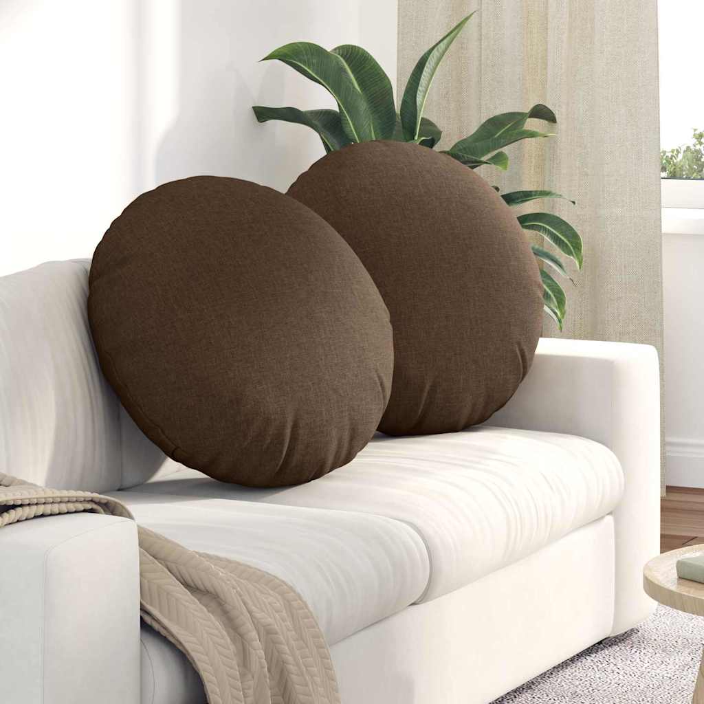 Ülőpárnák 2 pcs Barna Ø60 x 21 cm szövet