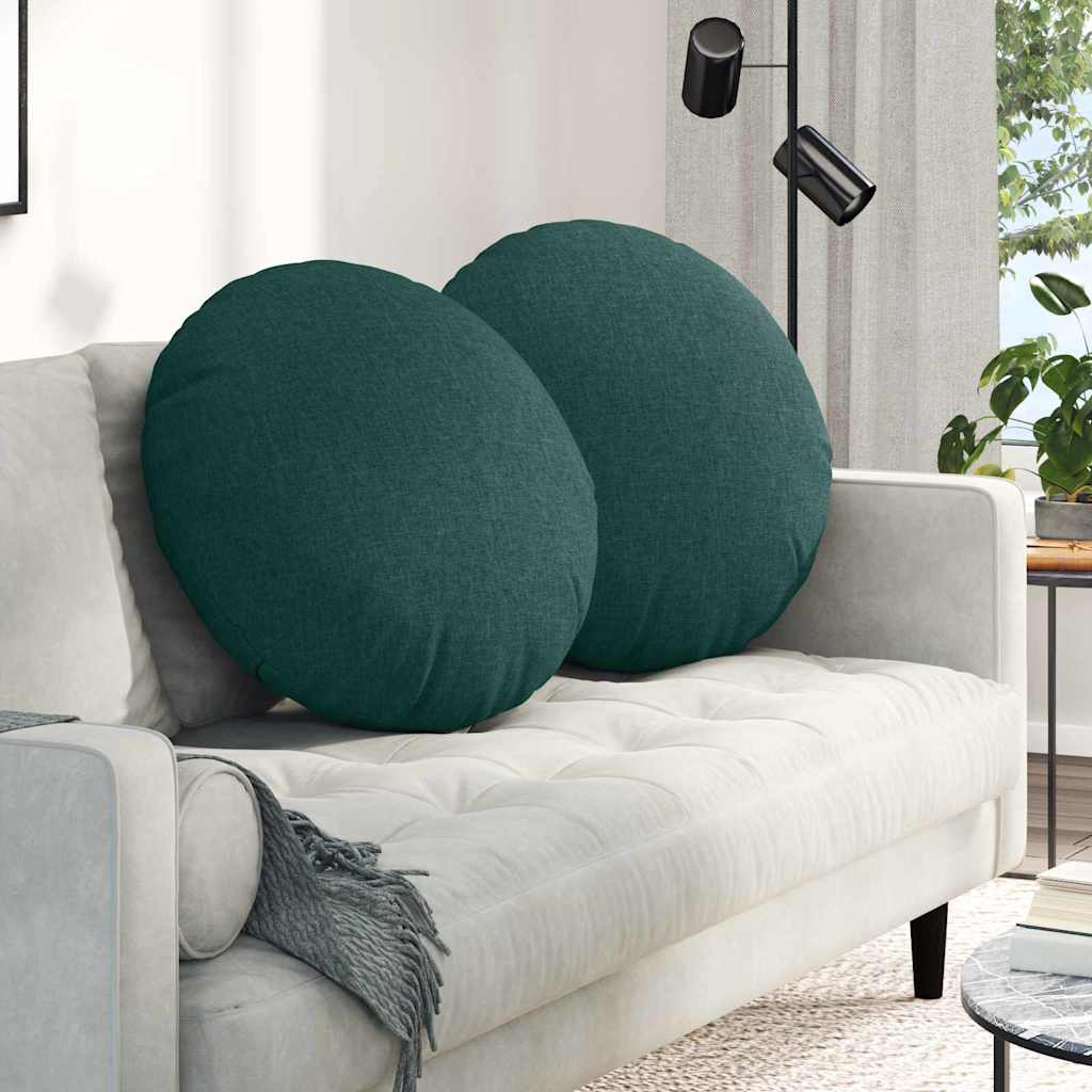 Ülőpárnák 2 pcs Sötétzöld Ø60 x 21 cm szövet