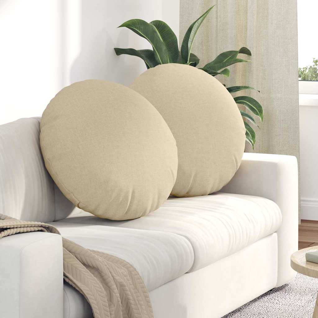 Ülőpárnák 2 pcs Krém Ø60 x 21 cm szövet