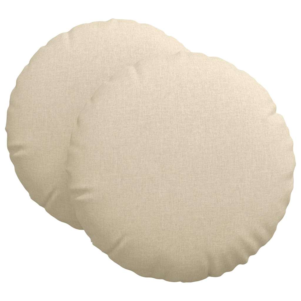 Ülőpárnák 2 pcs Krém Ø60 x 21 cm szövet