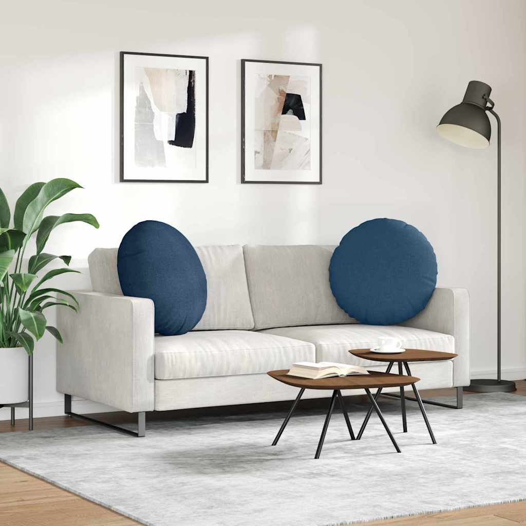 Ülőpárnák 2 pcs Kék Ø60 x 21 cm szövet