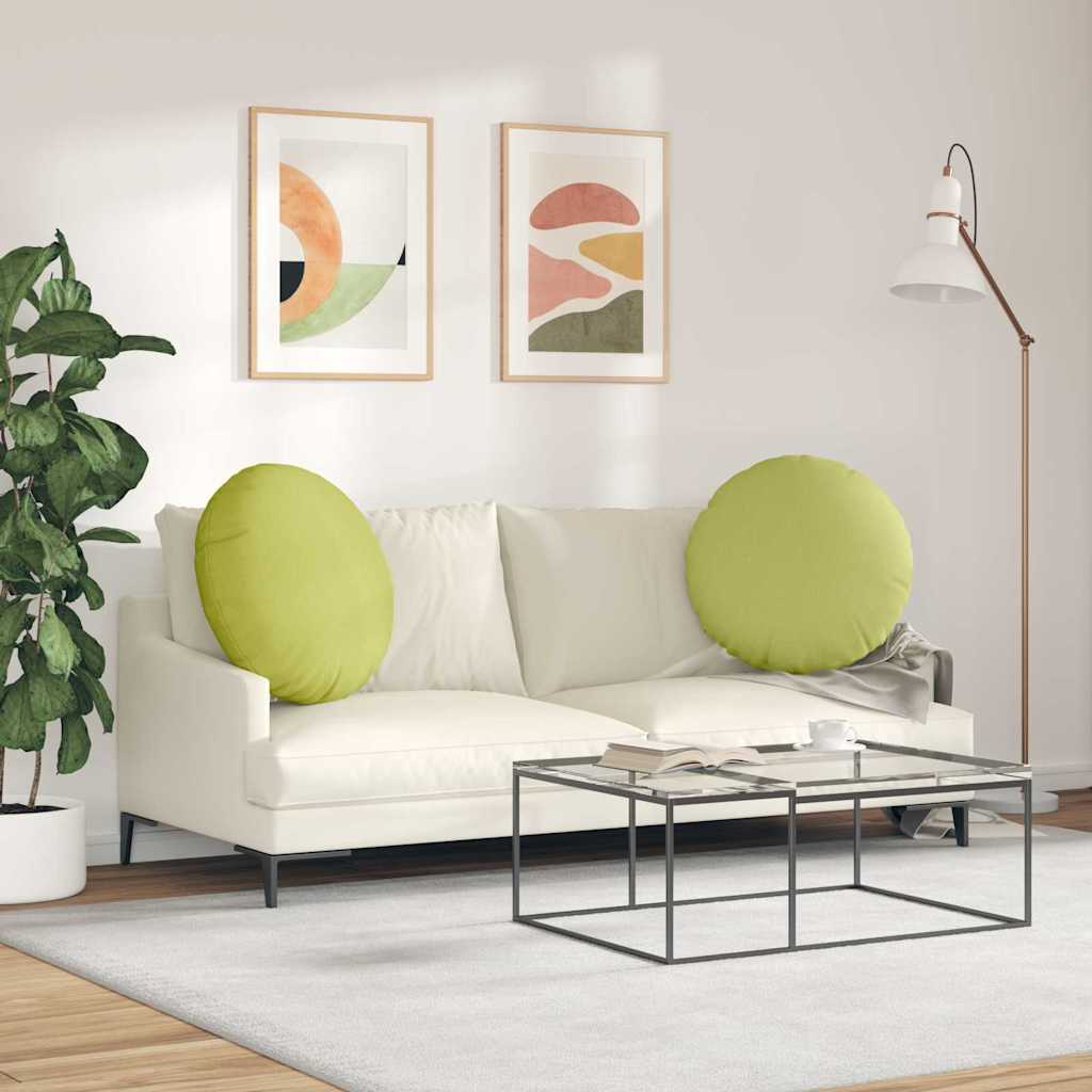 Ülőpárnák 2 pcs Világos zöld Ø60 x 21 cm szövet