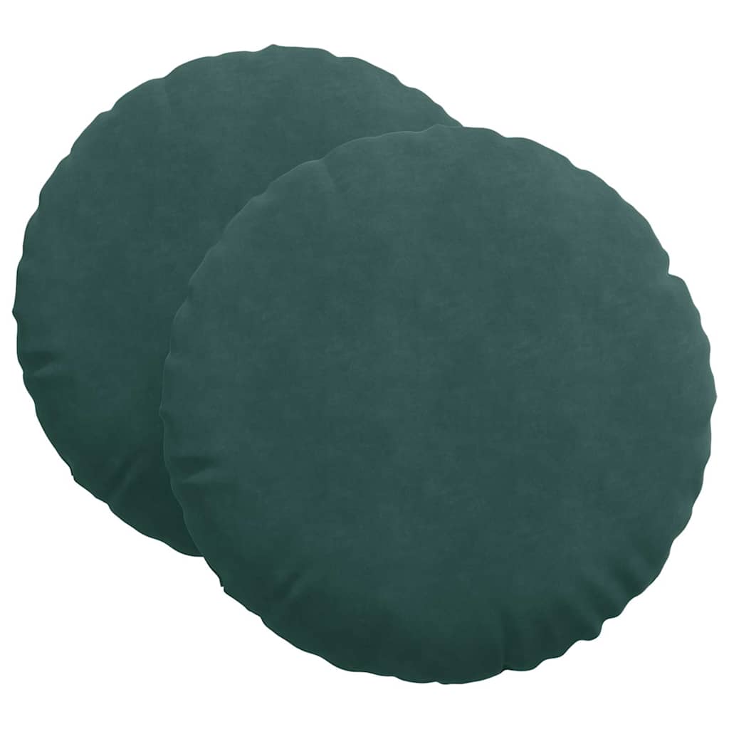 Ülőpárnák 2 pcs Sötétzöld Ø60 x 21 cm Bársony