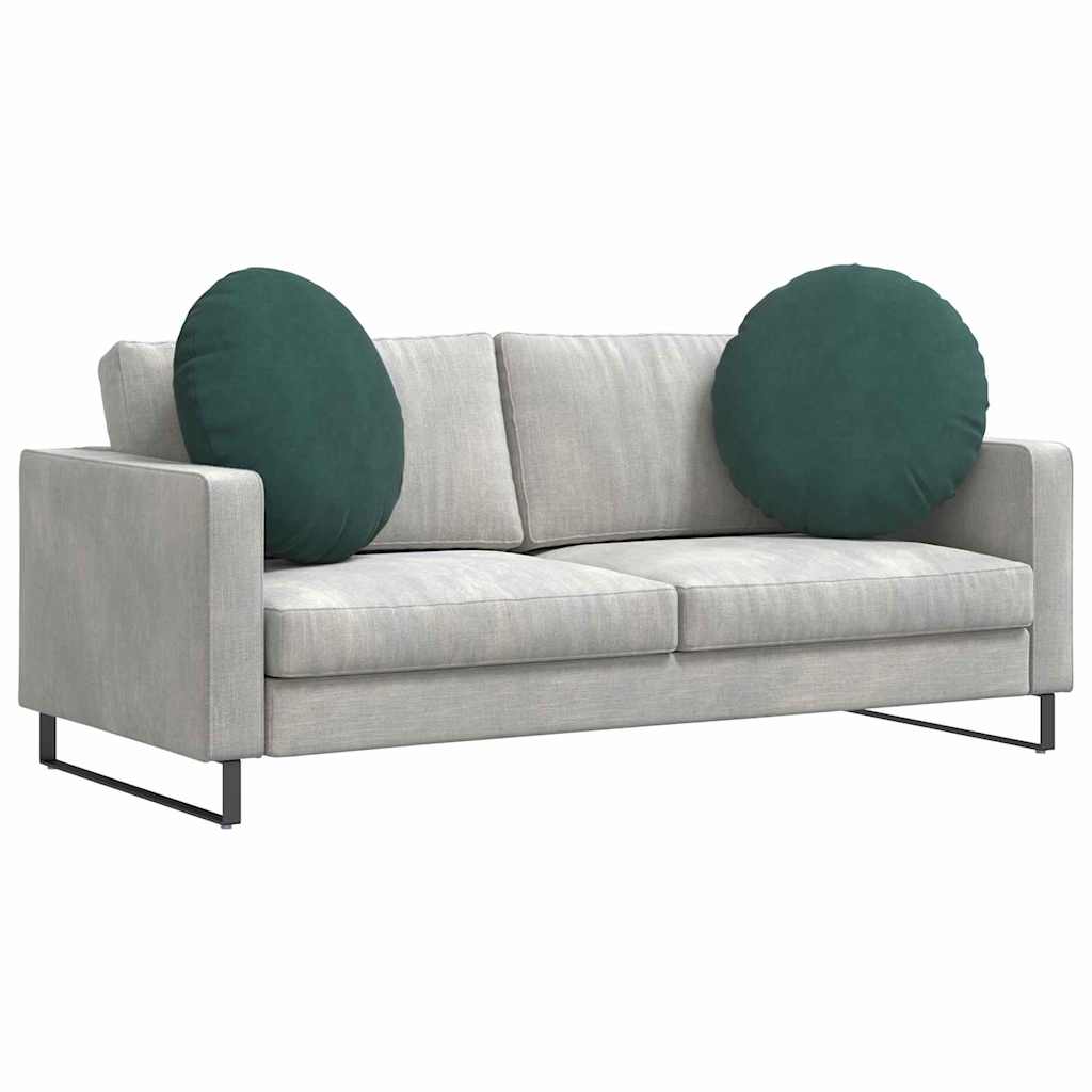 Ülőpárnák 2 pcs Sötétzöld Ø60 x 21 cm Bársony
