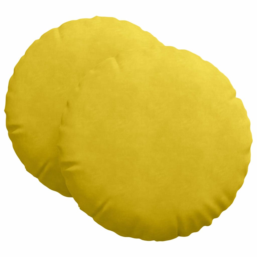 Ülőpárnák 2 pcs Sárga Ø60 x 21 cm Bársony