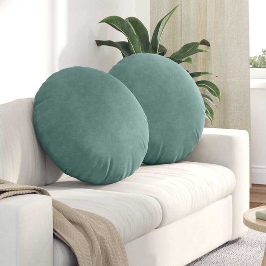 Ülőpárnák 2 db Bársony Tengeri Zöld Ø60 x 21 cm